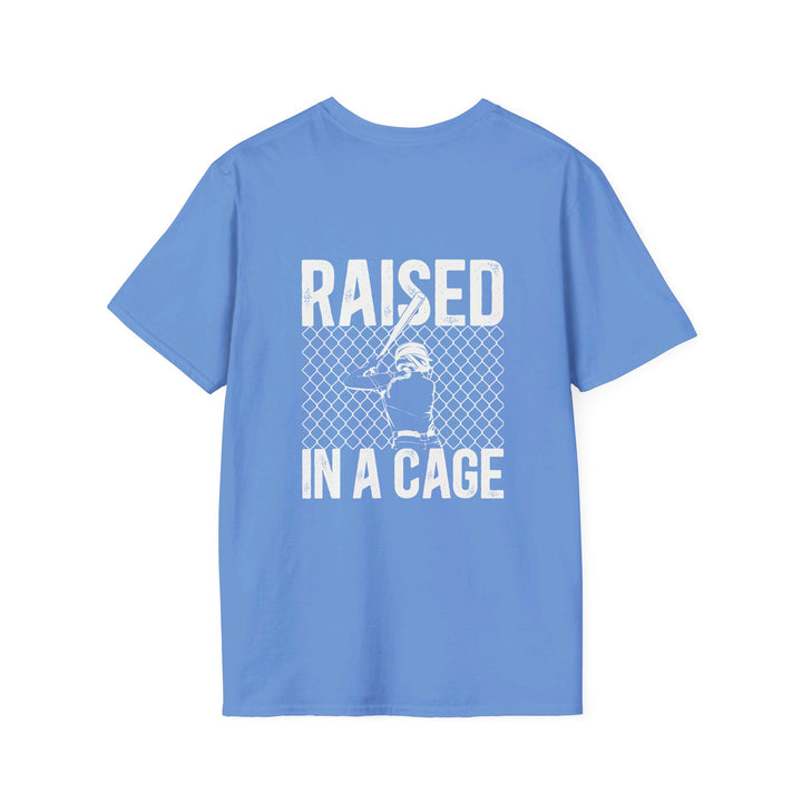 Raised in a Cage Softball Unisex Adult T-Shirt