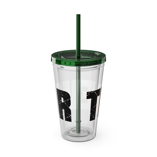 Basketball 16 oz Sunsplash Tumbler with Straw w/Custom Name