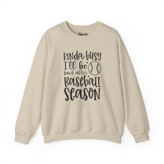 Kinda Busy Baseball Adult Unisex Basic Crewneck Sweatshirt