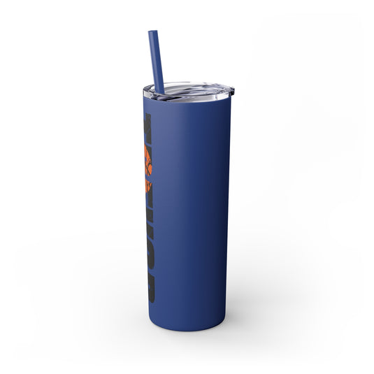 Basketball 20oz Skinny Tumbler with Straw w/Custom Name