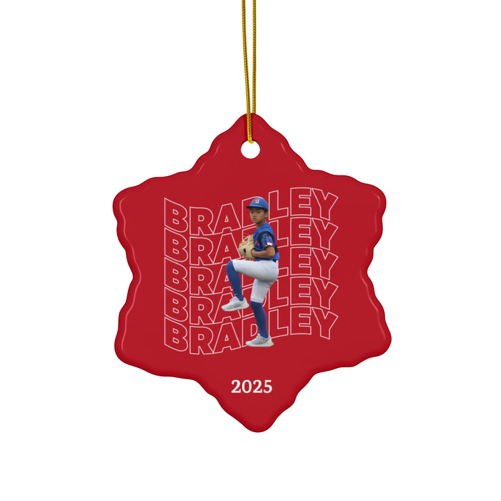 Wavy Text Design Ceramic Ornament