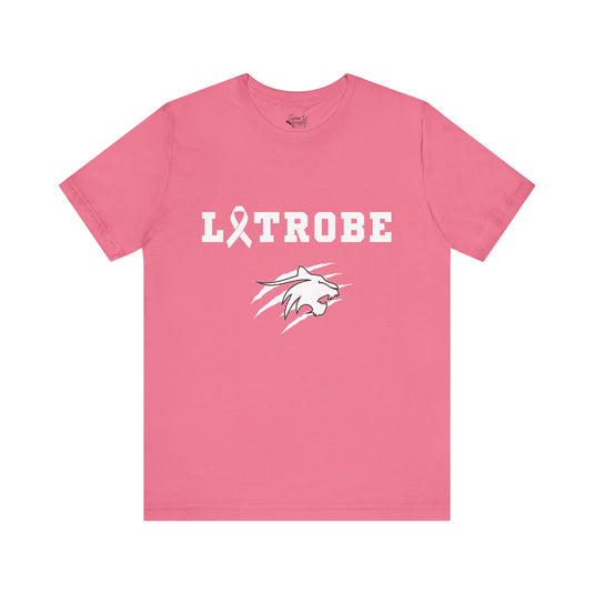 Latrobe Boys Soccer Unisex Adult Basic T-Shirt - Breast Cancer Design