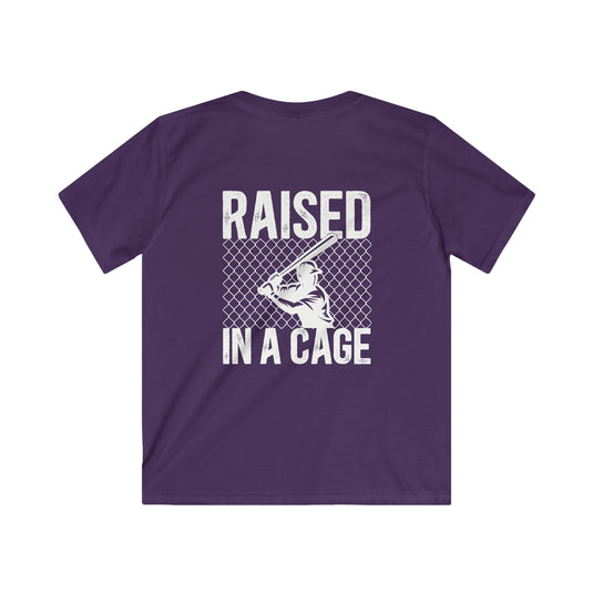 Raised in a Cage Baseball Unisex Youth Basic T-Shirt