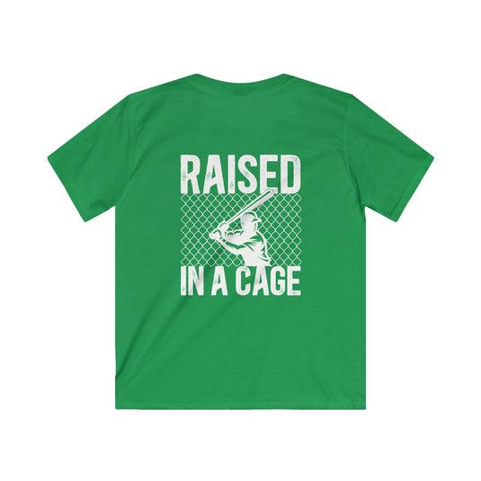 Raised in a Cage Baseball Unisex Youth Basic T-Shirt