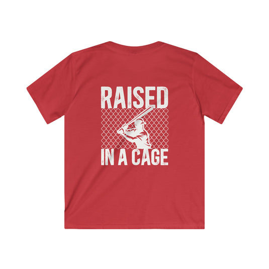 Raised in a Cage Baseball Unisex Youth Basic T-Shirt