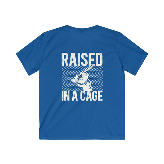 Raised in a Cage Baseball Unisex Youth Basic T-Shirt