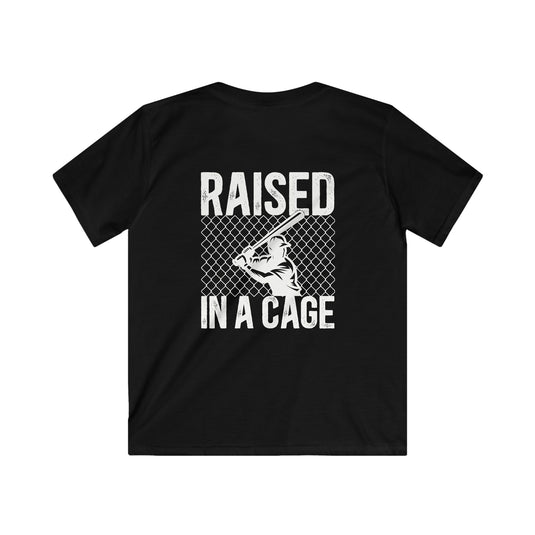 Raised in a Cage Baseball Unisex Youth Basic T-Shirt