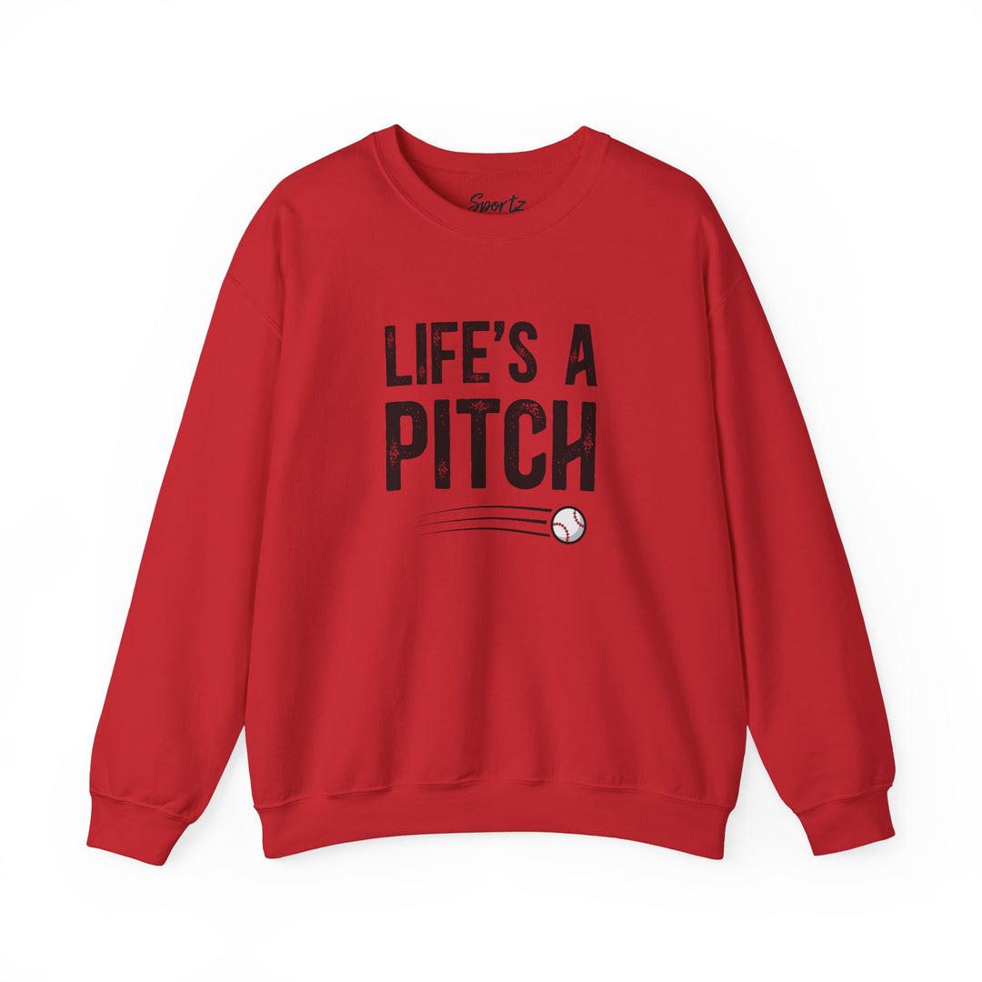 Life's a Pitch Baseball Adult Unisex Crewneck Sweatshirt