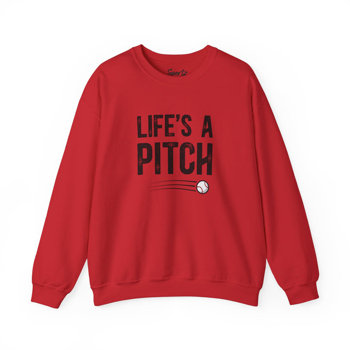 Life's a Pitch Baseball Adult Unisex Crewneck Sweatshirt