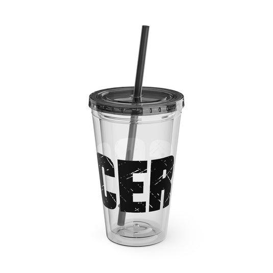 Soccer 16 oz Sunsplash Tumbler with Straw