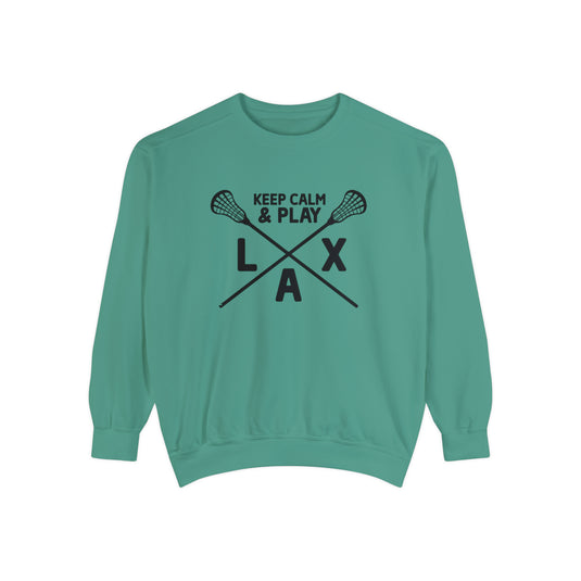 Keep Calm Lacrosse Adult Unisex Premium Crewneck Sweatshirt