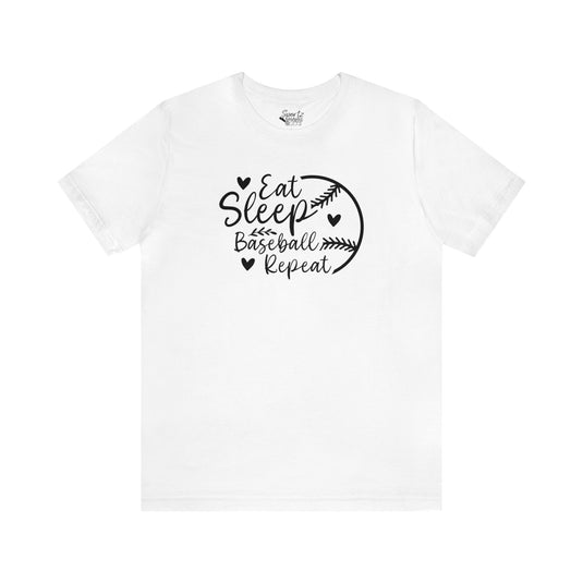 Eat Sleep Baseball Repeat Adult Unisex Mid-Level T-Shirt