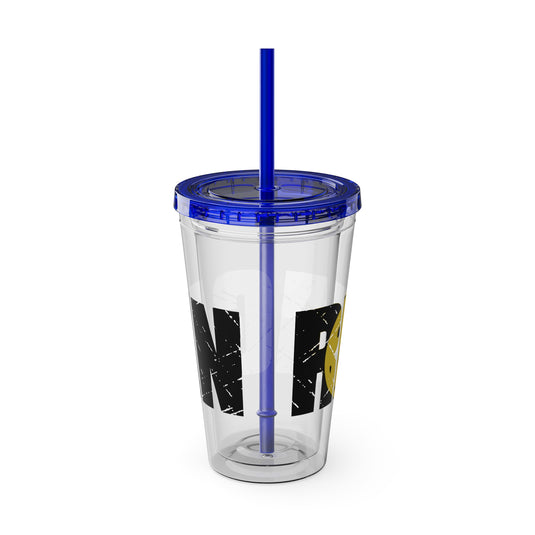 Pickleball 16 oz Sunsplash Tumbler with Straw w/Custom Name