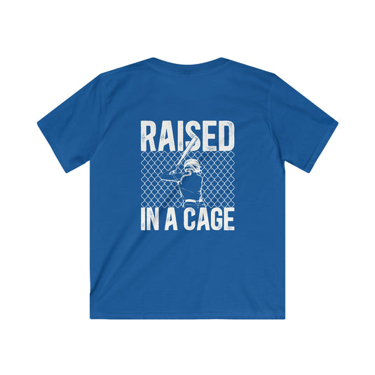 Raised in a Cage Softball Unisex Youth Basic T-Shirt