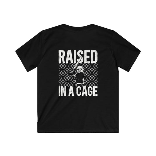 Raised in a Cage Softball Unisex Youth Basic T-Shirt