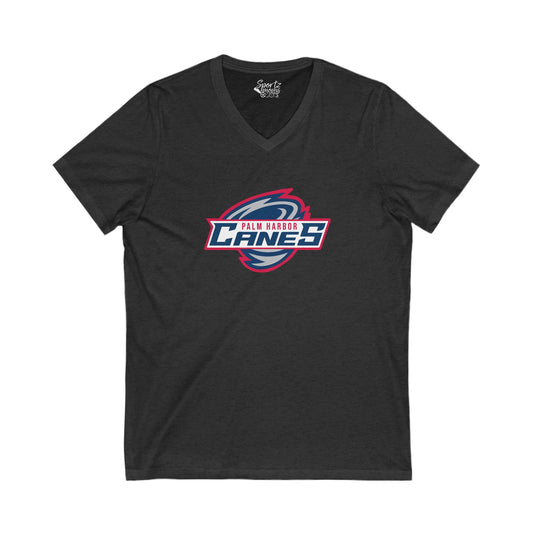 Palm Harbor Lady Canes Unisex Adult Women's V-Neck T-Shirt