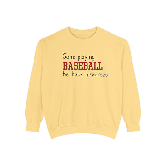 Gone Playing Baseball Adult Unisex Premium Crewneck Sweatshirt