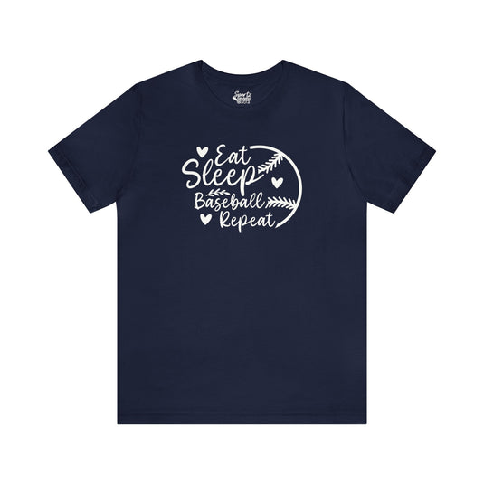 Eat Sleep Baseball Repeat Adult Unisex Mid-Level T-Shirt