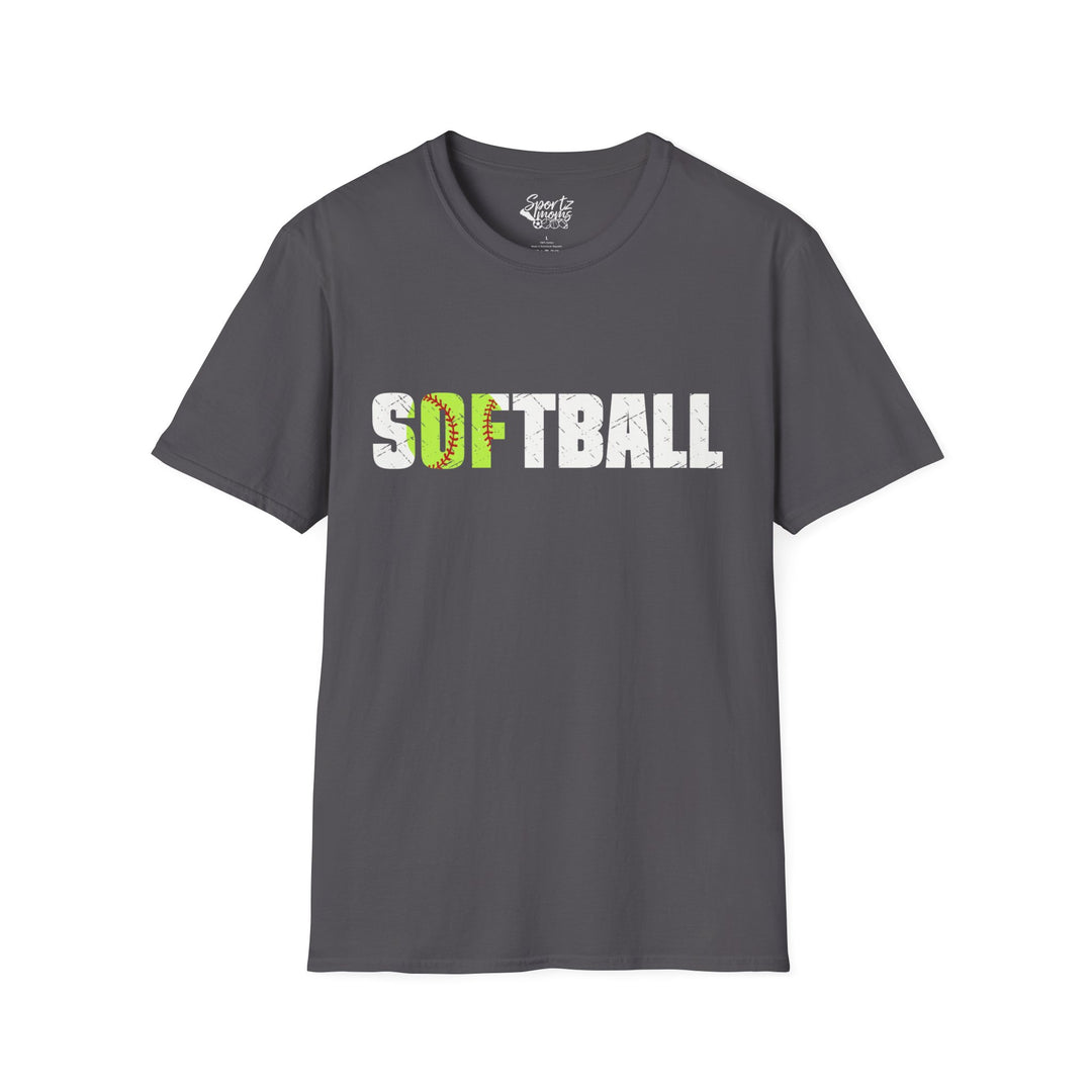 Softball w/White Text Adult Unisex T-Shirt