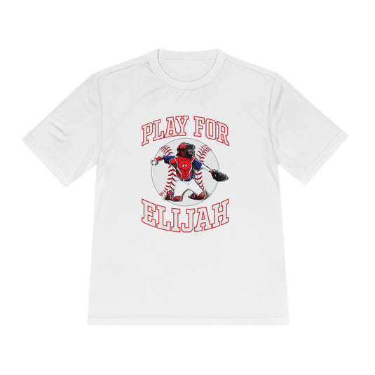 Play for Elijah Adult Unisex Moisture Wicking T-Shirt