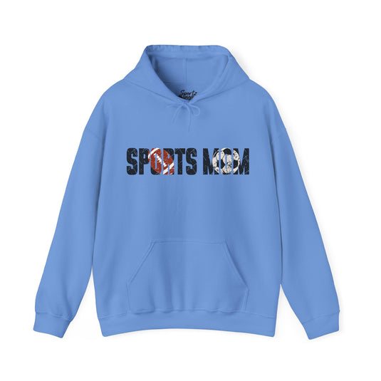 Sports Mom w/Football & Soccer Ball Adult Unisex Basic Hooded Sweatshirt