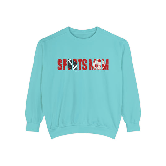 Sports Mom w/Football & Soccer Ball Adult Unisex Premium Crewneck Sweatshirt