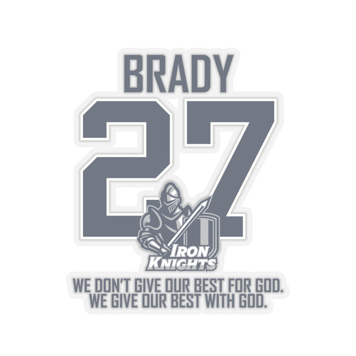 Iron Knights Kiss-Cut Sticker w/Knight Design and Name & Number