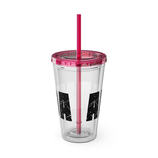 Gymnastics 16 oz Sunsplash Tumbler with Straw w/Custom Name