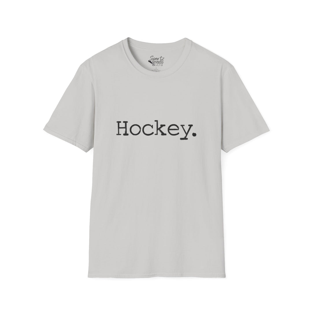 Typewriter Design Hockey Adult Unisex T-Shirt