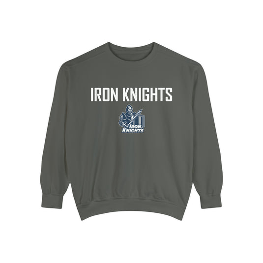 Iron Knights Premium Adult Unisex Crewneck Sweatshirt w/Name, Number & Bible Verse - All White or Blue Design