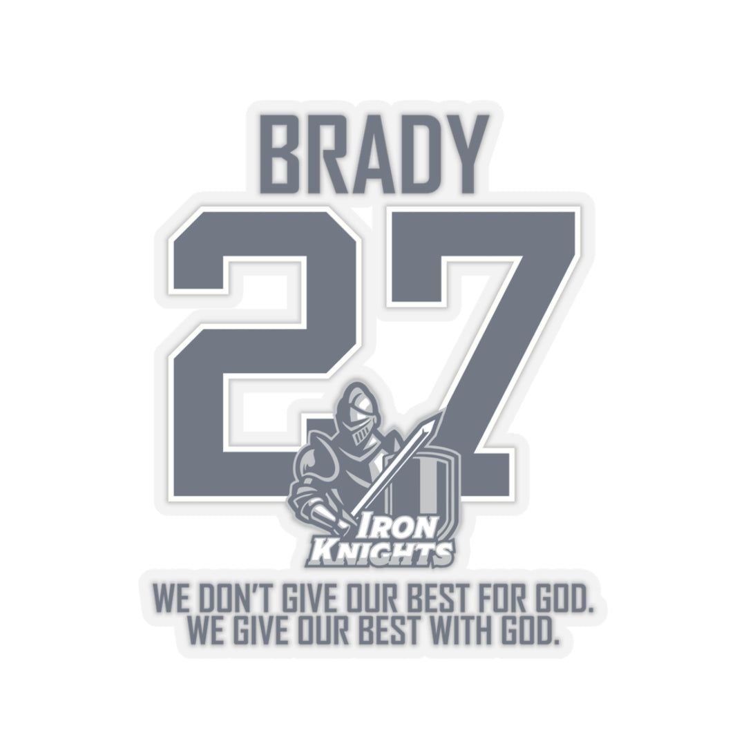 Iron Knights Kiss-Cut Sticker w/Knight Design and Name & Number