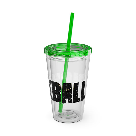 Pickleball 16 oz Sunsplash Tumbler with Straw