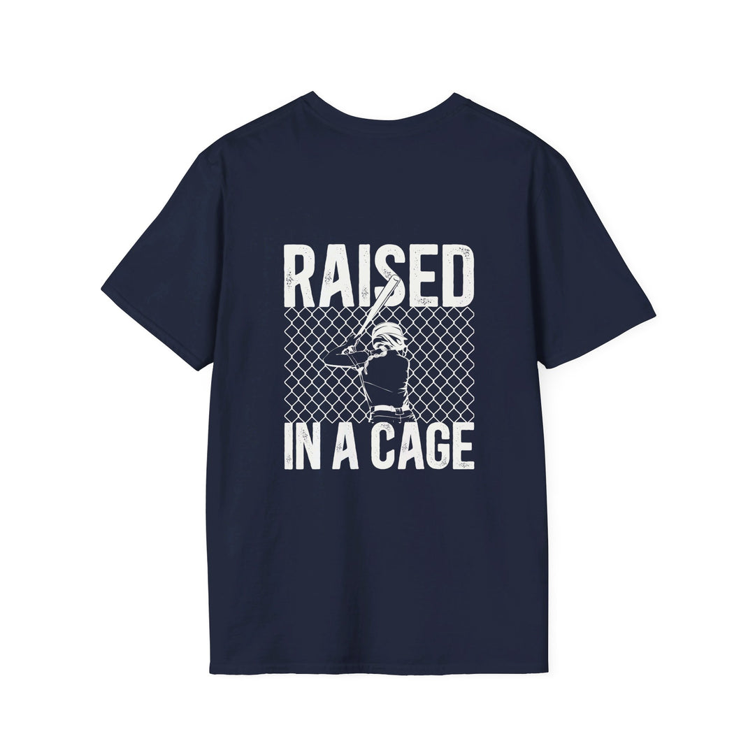 Raised in a Cage Softball Unisex Adult T-Shirt