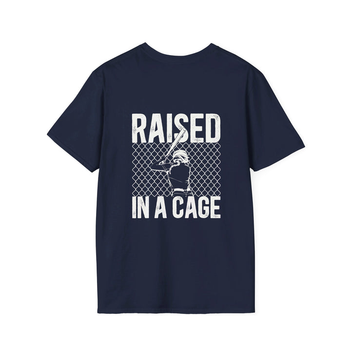Raised in a Cage Softball Unisex Adult T-Shirt