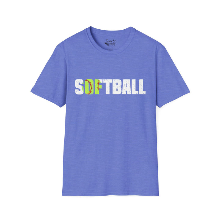Softball w/White Text Adult Unisex T-Shirt