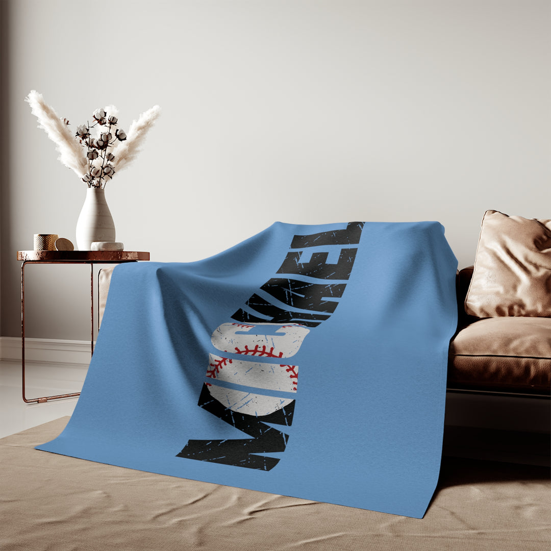 Baseball Sweatshirt Blanket w/Custom Name