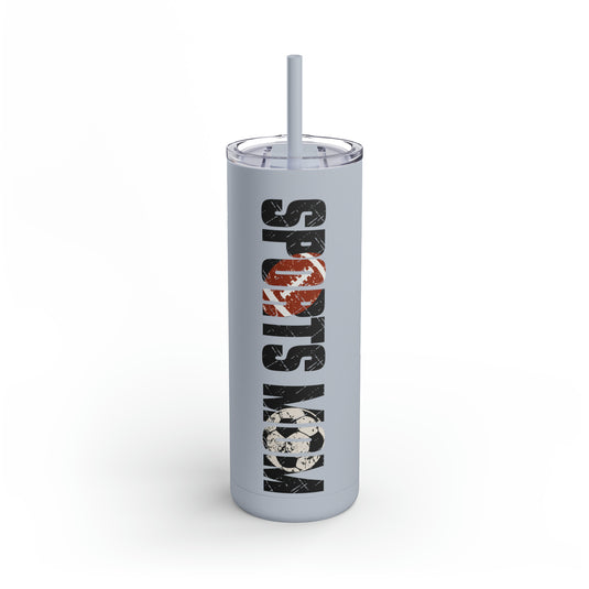 Sports Mom w/Football & Soccer Ball 20oz Skinny Matte Tumbler