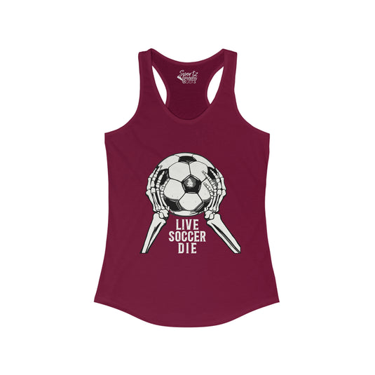 Live Soccer Die Adult Women's Racerback Tank