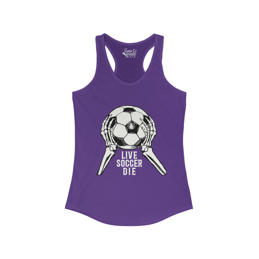 Live Soccer Die Adult Women's Racerback Tank