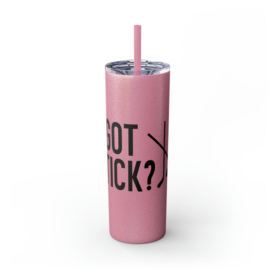 Got Stick Hockey 20oz Skinny Tumbler with Straw in Matte or Glossy