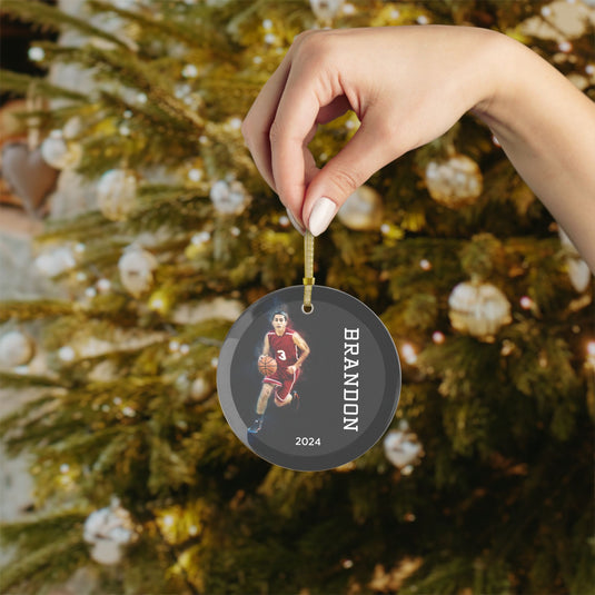 Custom Picture Glass Ornament - Gritty Effect