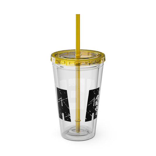 Cheer 16 oz Sunsplash Tumbler with Straw w/Custom Name