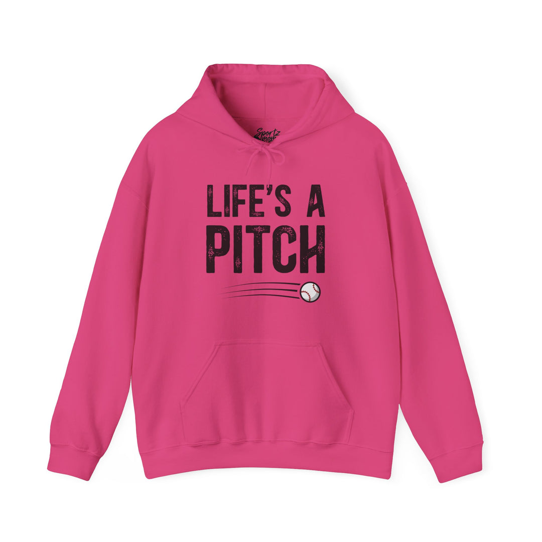 Life's a Pitch Baseball Adult Unisex Hooded Sweatshirt