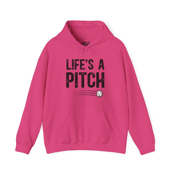Life's a Pitch Baseball Adult Unisex Hooded Sweatshirt