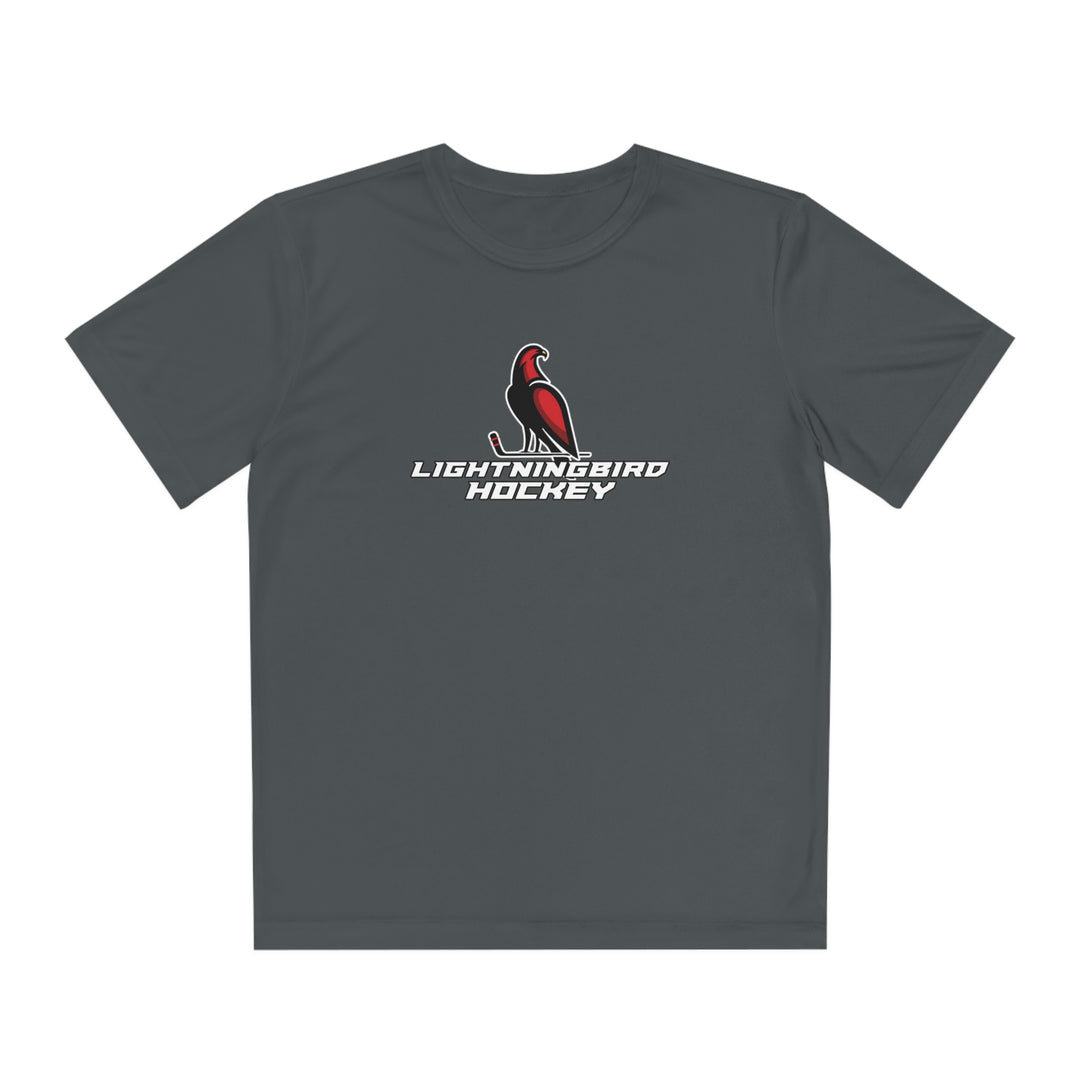 Wheeling Lightningbirds Unisex Youth Short Sleeve Competitor Moisture Wicking T-Shirt - Hockey Design