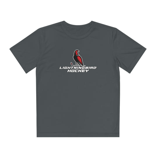 Wheeling Lightningbirds Unisex Youth Short Sleeve Competitor Moisture Wicking T-Shirt - Hockey Design