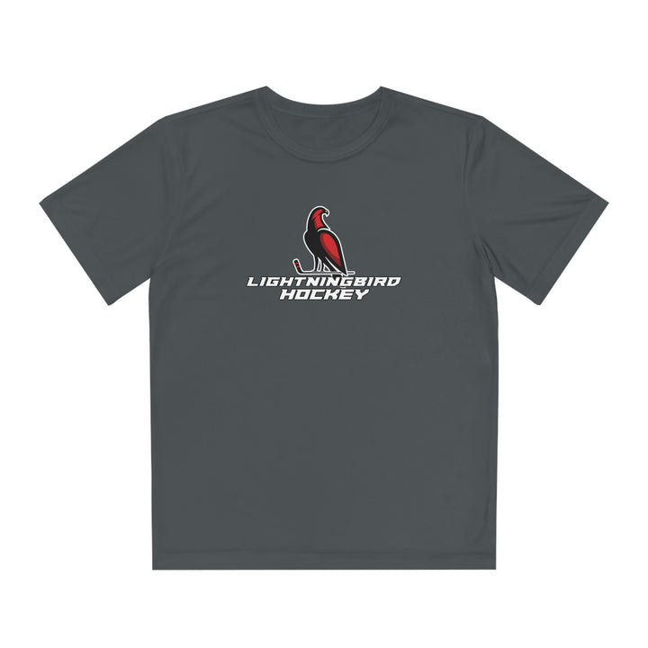 Wheeling Lightningbirds Unisex Youth Short Sleeve Competitor Moisture Wicking T-Shirt - Hockey Design