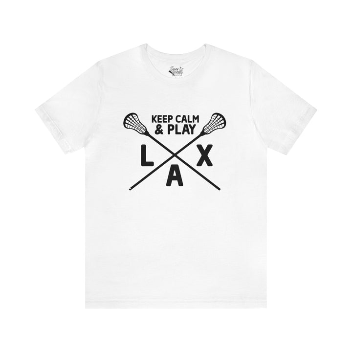 Keep Calm Lacrosse Adult Unisex Mid-Level T-Shirt