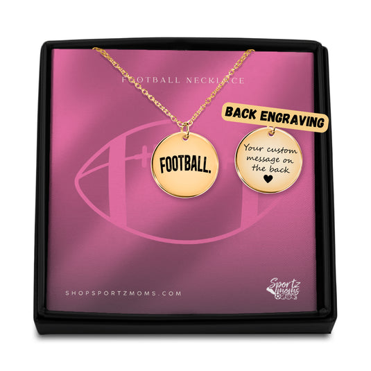 Football Rustic Design Coin Necklace