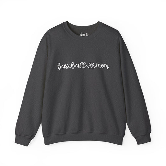 Baseball Mom with Heart Adult Unisex Basic Crewneck Sweatshirt